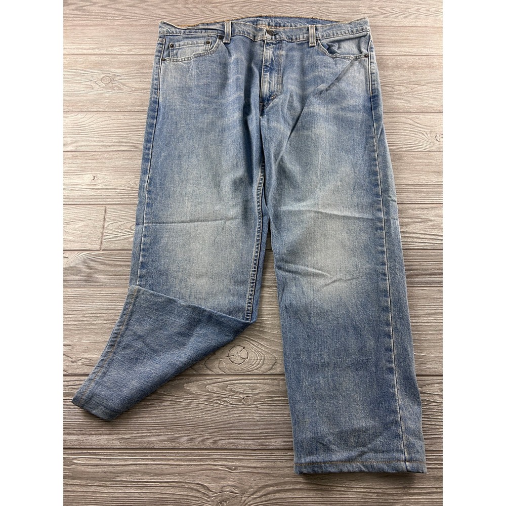 Levis 505 Regular Fit Straight Leg Jeans Mens 40x30 Blue Denim Pants 1689